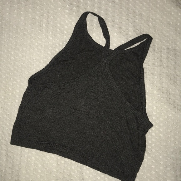 Grey Racerback Crop Top - Picture 2 of 3